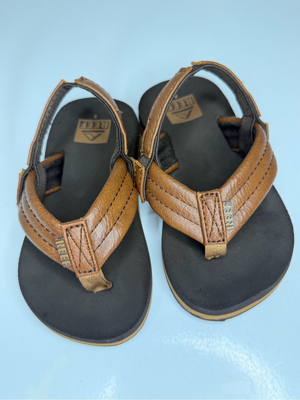 Reef Little Kids Brown Flip Flops Back Strap Size 6 Toddler